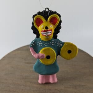 Traditional Mexican Folk Art Christmas Ornament Animal Unique Handmade Clay OOAK